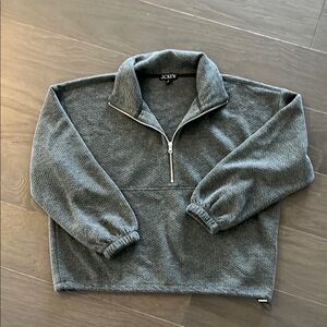 J. Crew Gray Sweatshirt with Quarter-Zip Design